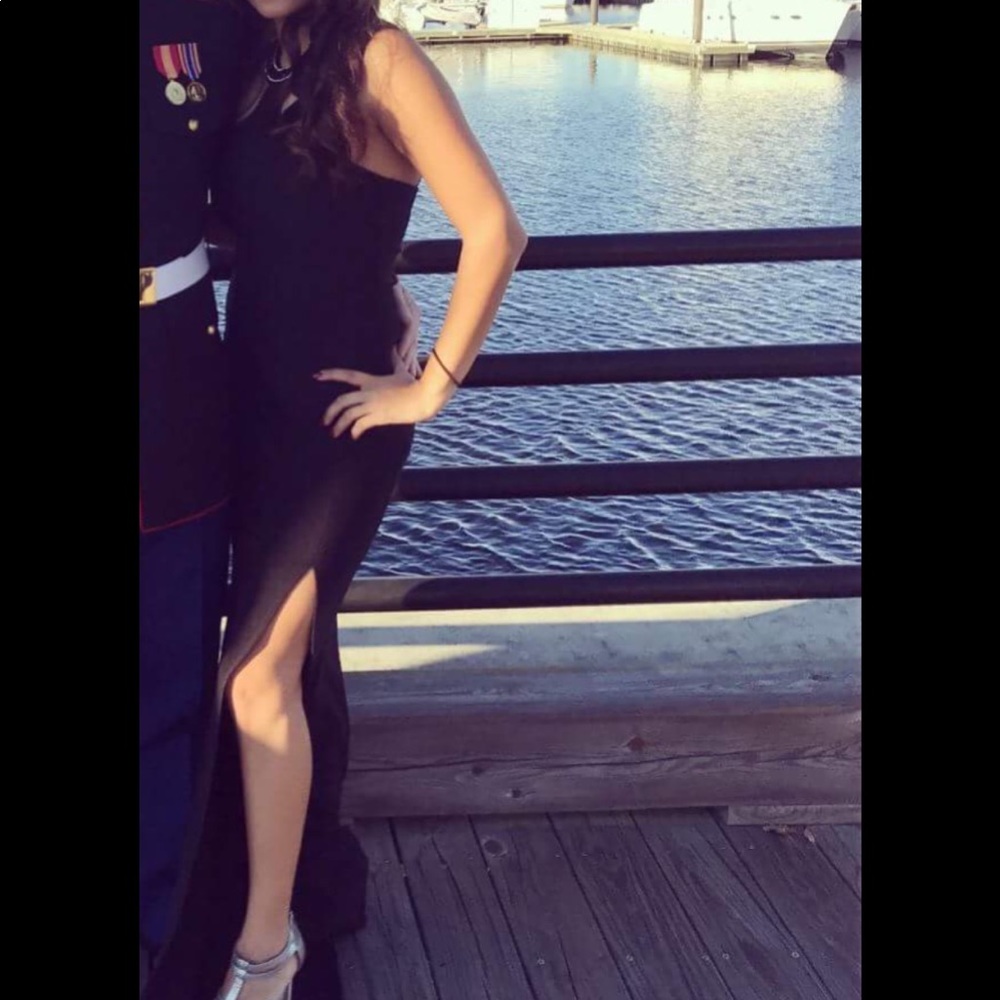 Black dress with slits